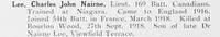 Lee C J N Lt 169th CEF