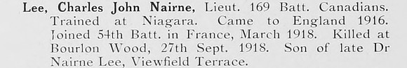 Lee C J N Lt 169th CEF