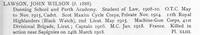 Lawson J W Captain MC Machine Gun Corps Obit