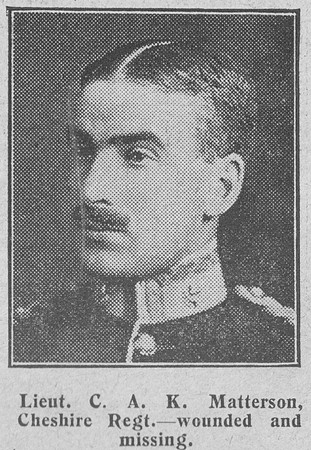 Matterson C A K Lt Cheshire Regiment The Graphic 14th Sep 1914
