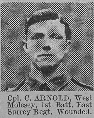 Arnold C Cpl 1st East Surrey Regiment Of West Molesey The Vivid 6th Mar 1915