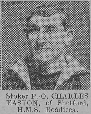 Easton C Stoker PO HMS Boadicea Royal Navy Of Shetford The Vivid 6th Mar 1915