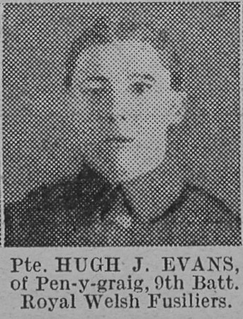 Evans H J Pte 9th Royal Welsh Fusiliers Of Pen-y-graig The Vivid 6th Mar 1915