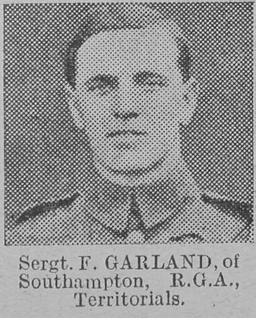 Garland F Sergt Royal Garrison Artillery Of Southampton The Vivid 6th Mar 1915