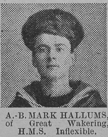 Hallums M AB HMS Inflexible Royal Navy Of Great Wakering The Vivid 6th Mar 1915