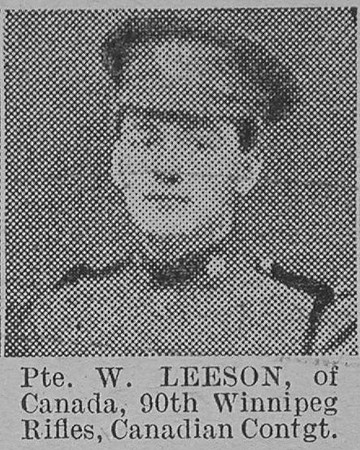 Leeson W Pte 90th Winnipeg Rifles CEF The Vivid 6th Mar 1915