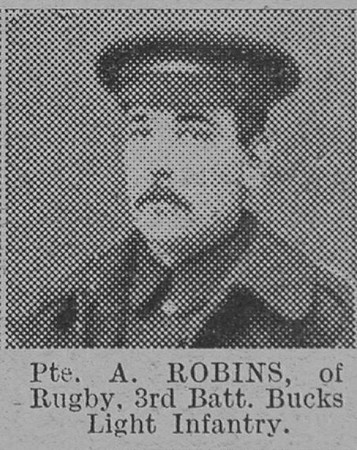 Robins A Pte 3rd Oxford And Bucks Light Infantry Of Rugby The Vivid 6th Mar 1915