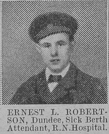 Robertson E L Sick Berth Attendant Royal Navy Of Dundee The Vivid 6th Mar 1915