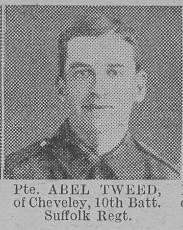 Tweed Abel Pte 10th Suffolk Regiment Of Cheveley The Vivid 6th Mar 1915