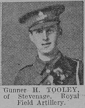 Tooley H Gnr Royal Field Artillery Of Stevenage The Vivid 6th Mar 1915