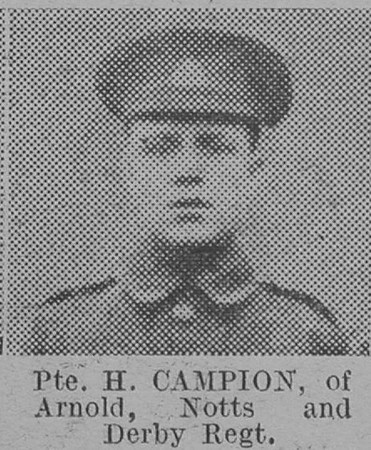 Campion H Pte Notts And Derby Regiment Of Arnold The Vivid 13th Mar 1915