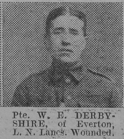Derbyshire W E Pte Loyal North Lancs Regiment Of Everton The Vivid 13th Mar 1915