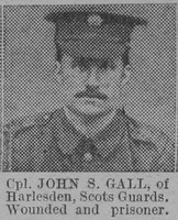 Gall J S Cpl Scots Guards Of Harlesden The Vivid 13th Mar 1915