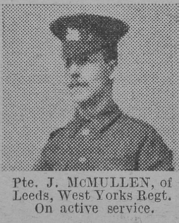 McMullen J Pte West Yorkshire Regiment Of Leeds The Vivid 13th Mar 1915