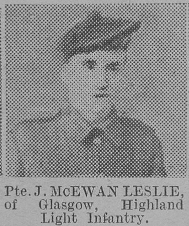 McEwan L J Pte Highland Light Infantry Of Glasgow The Vivid 13th Mar 1915
