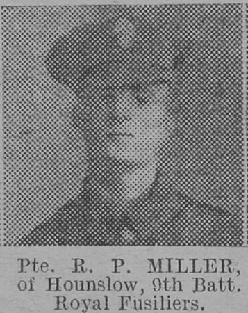 Miller R P Pte 9th Royal Fusiiliers Of Hounslow The Vivid 13th Mar 1915