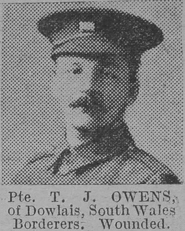 Owens T J Pte South Wales Borderers Of Dowlais The Vivid 13th Mar 1915