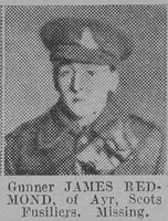 Redmond J Gnr Royal Scots Fusiliers Of Ayr The Vivid 13th Mar 1915