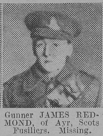 Redmond J Gnr Royal Scots Fusiliers Of Ayr The Vivid 13th Mar 1915