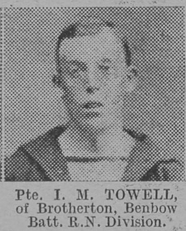 Towell I M Pte Benbow Btn Royal Naval Division Of Brotherton The Vivid 13th Mar 1915