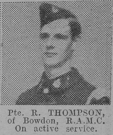 Thompson R Pte Royal Army Medical Corps Of Bowden The Vivid 13th Mar 1915