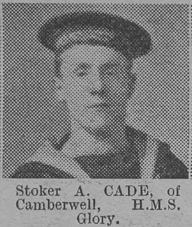Cade A Stoker HMS Glory Royal Navy Of Camberwell The Vivid 20th Mar 1915