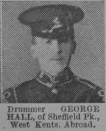 Hall G Drummer Royal West Kent RegimentOf Sheffield Park The Vivid 20th Mar 1915
