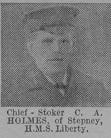 Holmes C A Chief Stoker HMS Liberty Royal Navy The Vivid 20th Mar 1915
