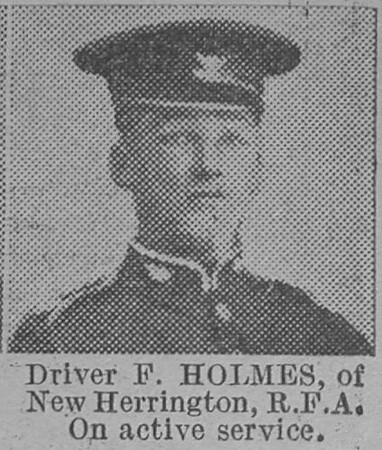 Holmes F Dvr Royal Field Artillery Of New Herrington The Vivid 20th Mar 1915