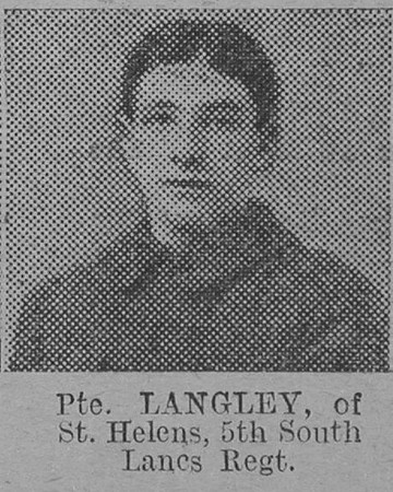 Langley Pte 5th South Lancs Regiment Of St Helens The Vivid 13th Mar 1915