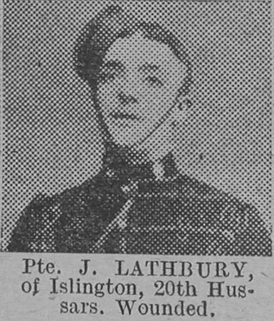 Lathbury J Pte 20th Hussars Of Islington The Vivid 20th Mar 1915