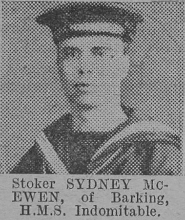 McEwen S Stoker HMS Indomitable Of Barking The Vivid 20th Mar 1915