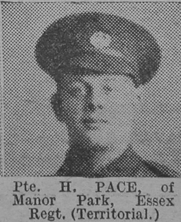 Pace H Pte Essex Regiment Of Manor Park The Vivid 20th Mar 1915
