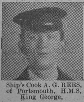 Rees A G Ships Cook HMS King George Royal Navy Of Portsmouth The Vivid 20th Mar 1915