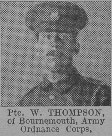 Thompson W Pte Army Ordnance Corps Of Bournemouth The Vivid 20th Mar 1915