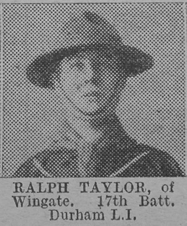 Taylor R 17th Durham Light Infantry Of Wingate The Vivid 20th Mar 1915