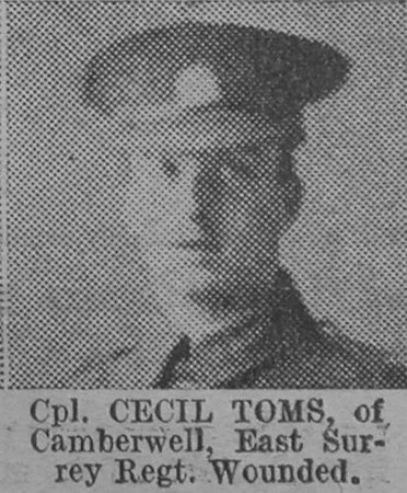 Toms C Cpl East Surrey Regiment Of Camberwell The Vivid 20th Mar 1915