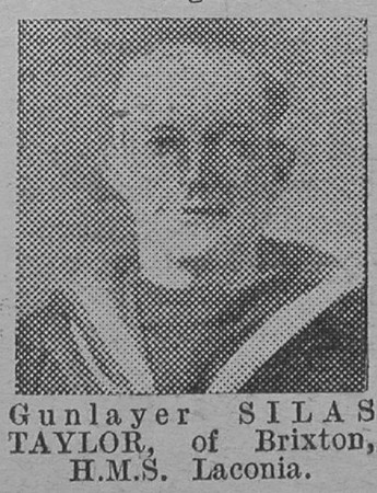 Taylor S Gunlayer HMS Laconia Royal Navy Of Brixton The Vivid 20th Mar 1915