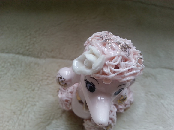 Vintage 1950s Kitsch Pink Spaghetti Poodle