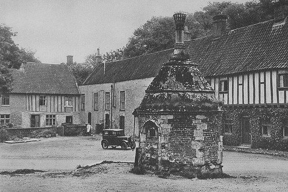 The Pump And Old Houses Walsingham Norfolk 1930s