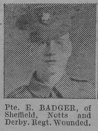 Badger E Pte Notts And Derby Regiment Of Sheffield The Vivid 27th Mar 1915