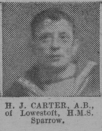 Carter H J AB HMS Sparrow Royal Navy Of Lowestoft The Vivid 27th Mar 1915