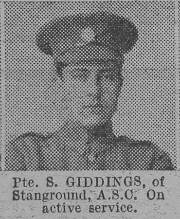 Giddings S Pte Army Service Corps Of Stanground The Vivid 27th Mar 1915