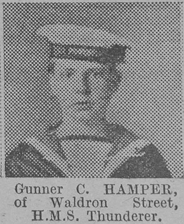 Hamper C Gnr HMS Thunderer Royal Navy Of Waldron Street The Vivid 27th Mar 1915