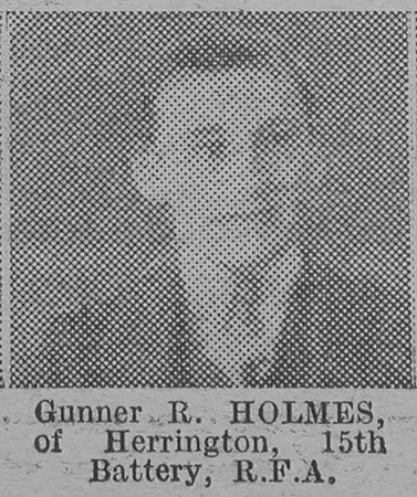 Holmes R Gnr Royal Field Artillery Of Herrington The Vivid 27th Mar 1915
