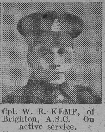 Kemp W E Cpl Army Service Corps Of Brighton The Vivid 27th Mar 1915