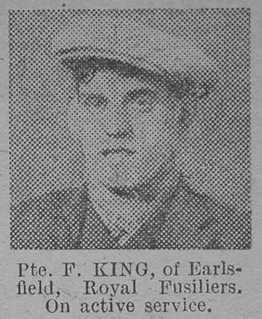 King F Pte Royal Fusiliers Of Earlsfield The Vivid 27th Mar 1915