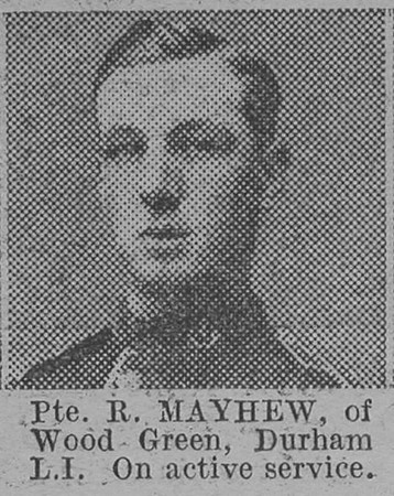 Mayhew R Pte Durham Light Infantry Of Wood Green The Vivid 27th Mar 1915