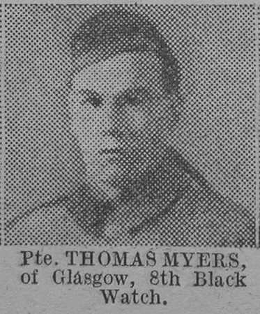 Myers T Pte 8th Black Watch Of Glasgow The Vivid 27th Mar 1915