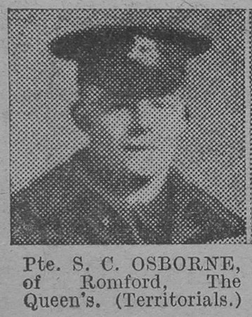 Osborne S C Pte Queens Royal West Surrey Regiment Of Romford The Vivid 27th Mar 1915